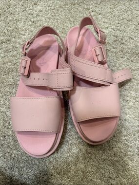 Dr. Martens Pink Leather Platform Sandals